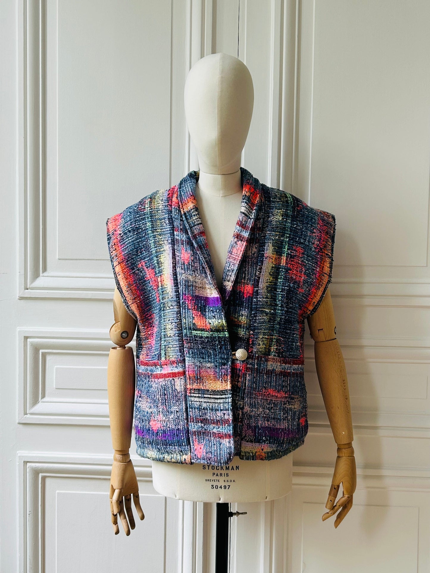 Veste sans manches multicolore fabriqué en France