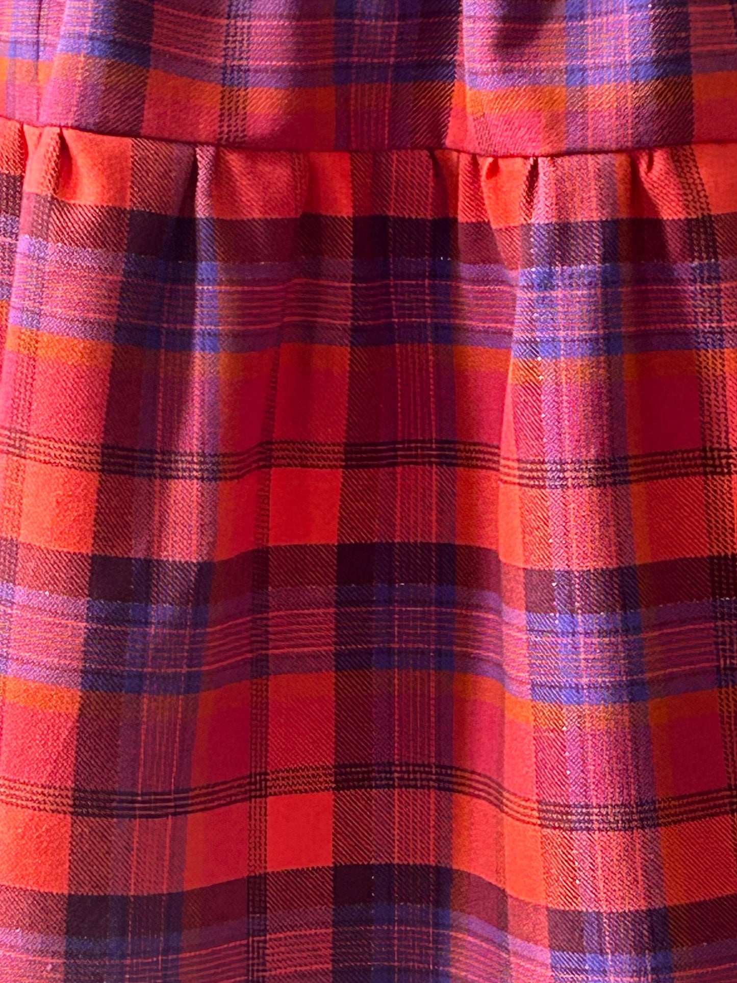 Jupe à volant en tartan ultra doux fabriquée en France