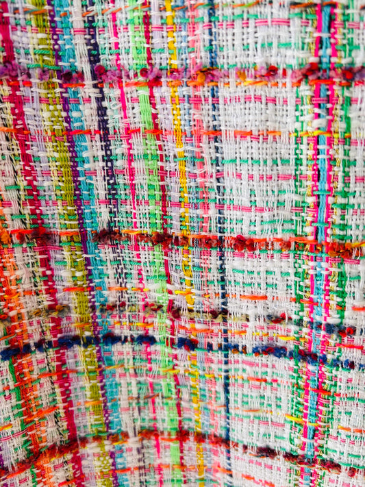 Salopette en tweed multicolore fabriquée en France