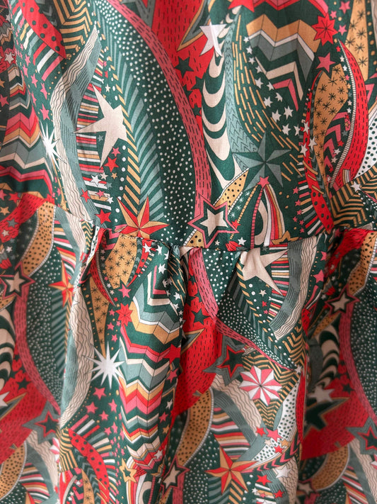 Jupe en Liberty de coton à taille élastiquée fabriquée en France