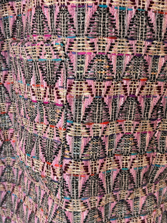 Robe en tweed multicolore tissé et fabriquée en France