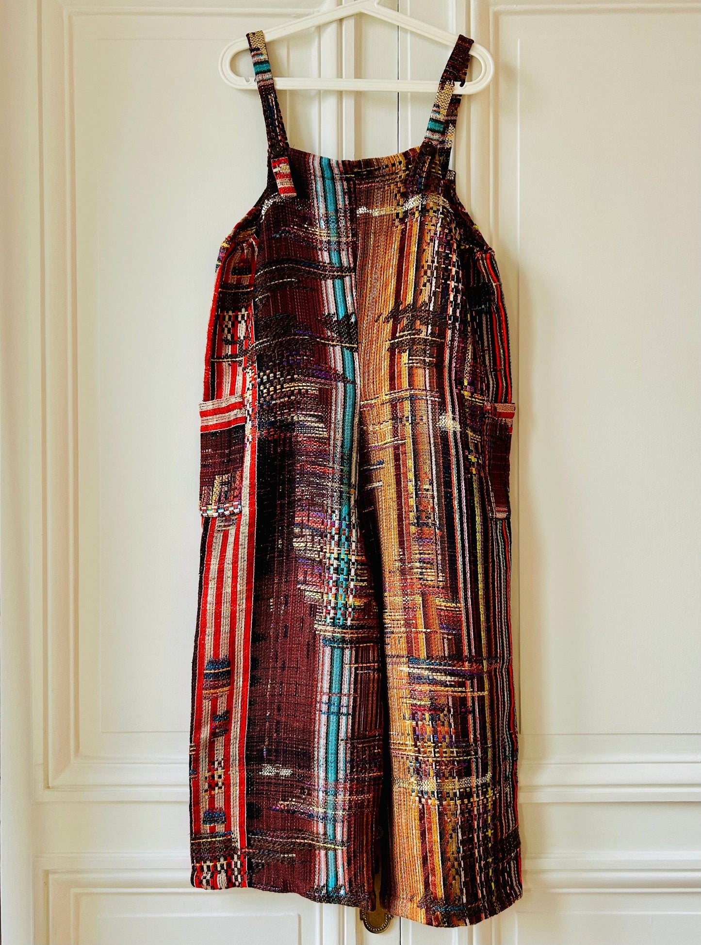 Salopette en tweed multicolore fabriquée en France