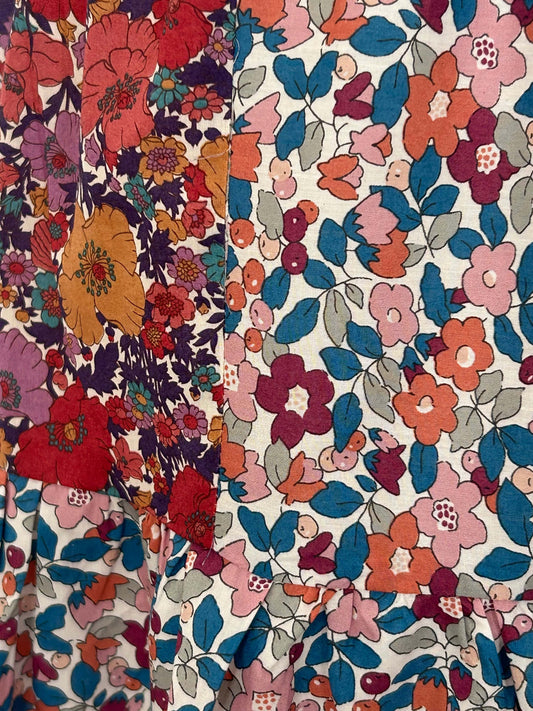 Jupe en Liberty de coton à taille élastiquée fabriquée en France