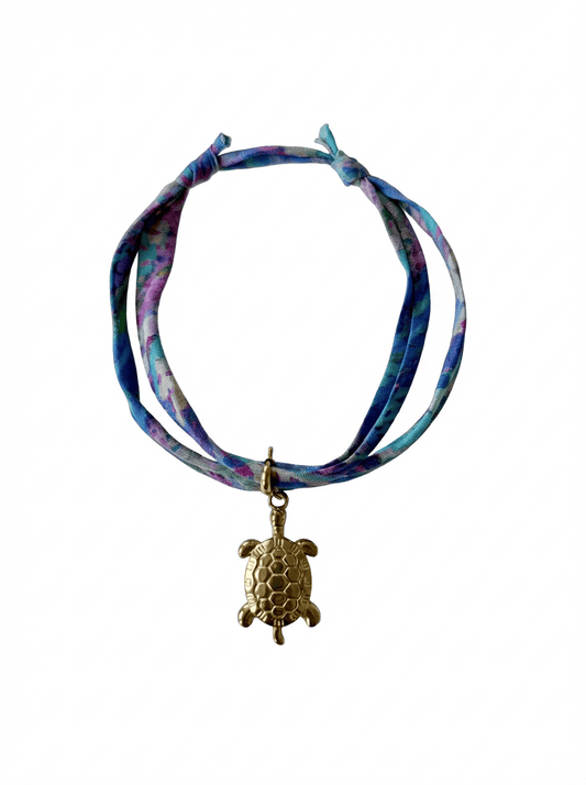 Bracelet Evesome x Le Petit Lien de Paris en Liberty de coton et acier inoxydabel doré