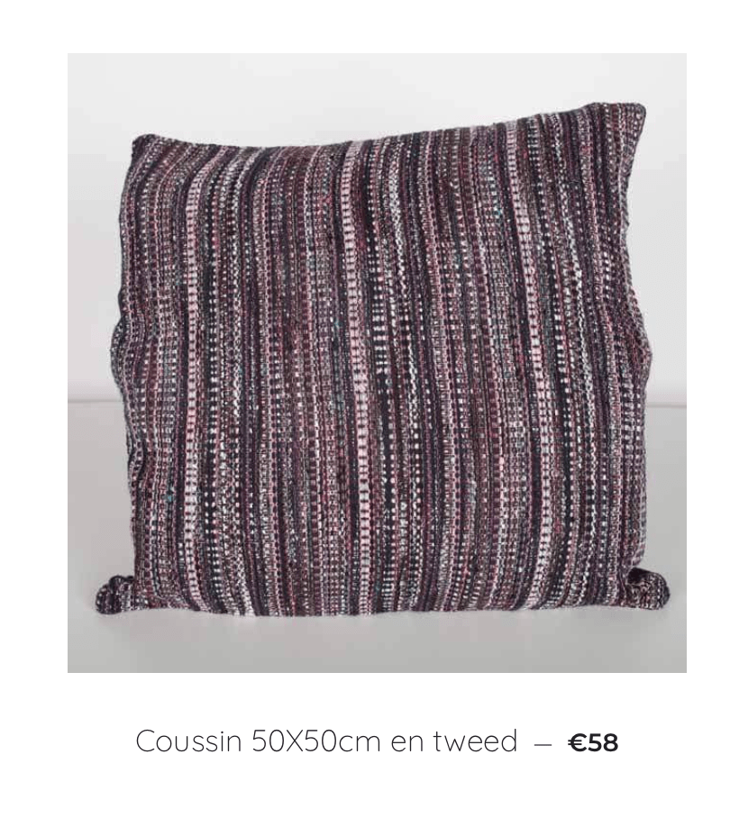 Coussin 50x50cm en tweed tissé et fabriqué en France (Copie)