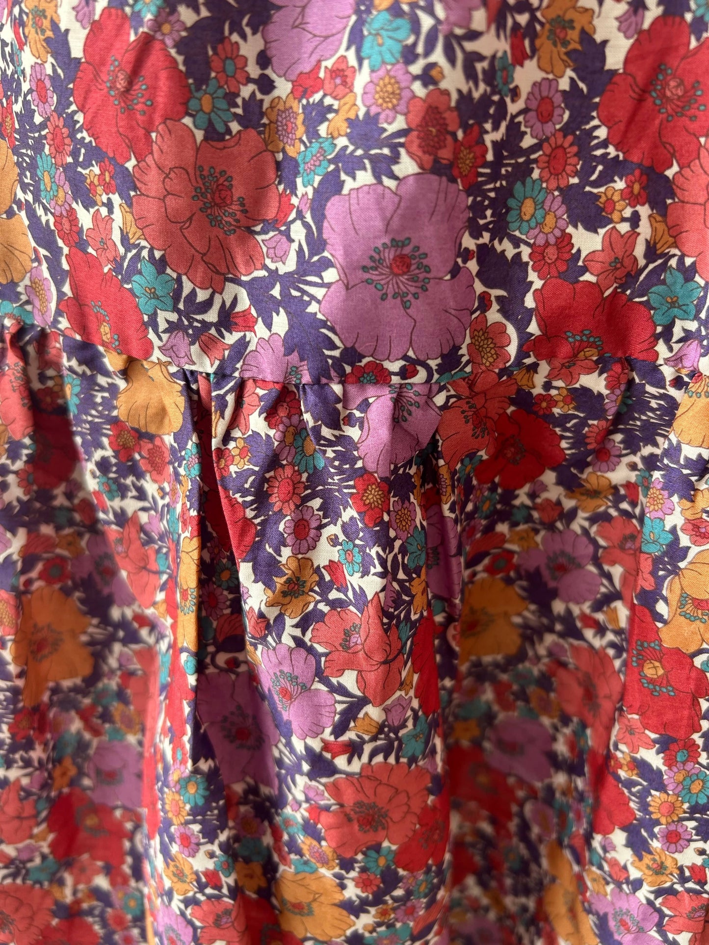 Jupe en Liberty de coton à taille élastiquée fabriquée en France