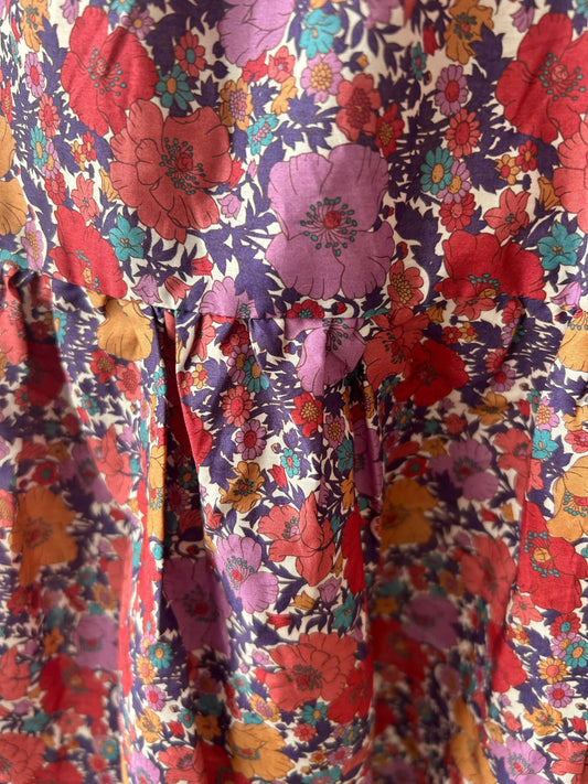 Jupe en Liberty de coton à taille élastiquée fabriquée en France