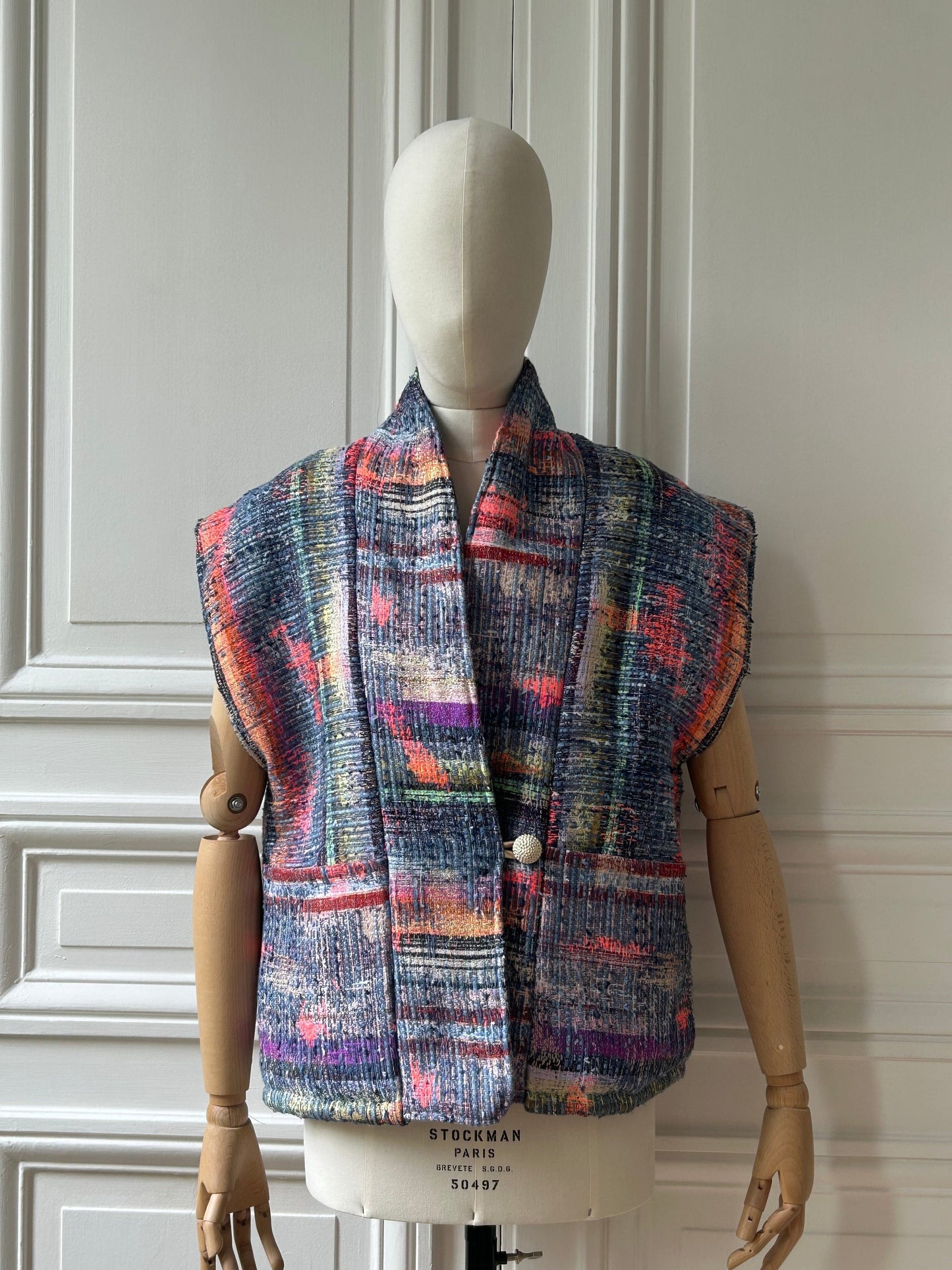 Veste sans manches multicolore fabriqué en France