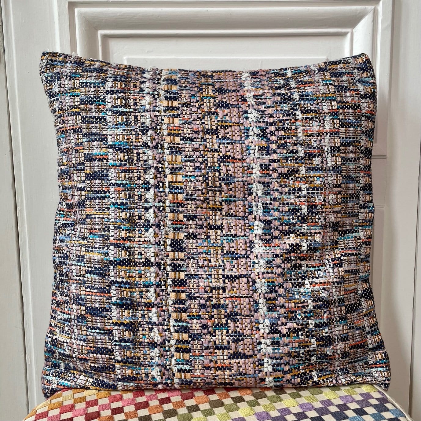 Coussin 50x50cm en tweed tissé et fabriqué en France