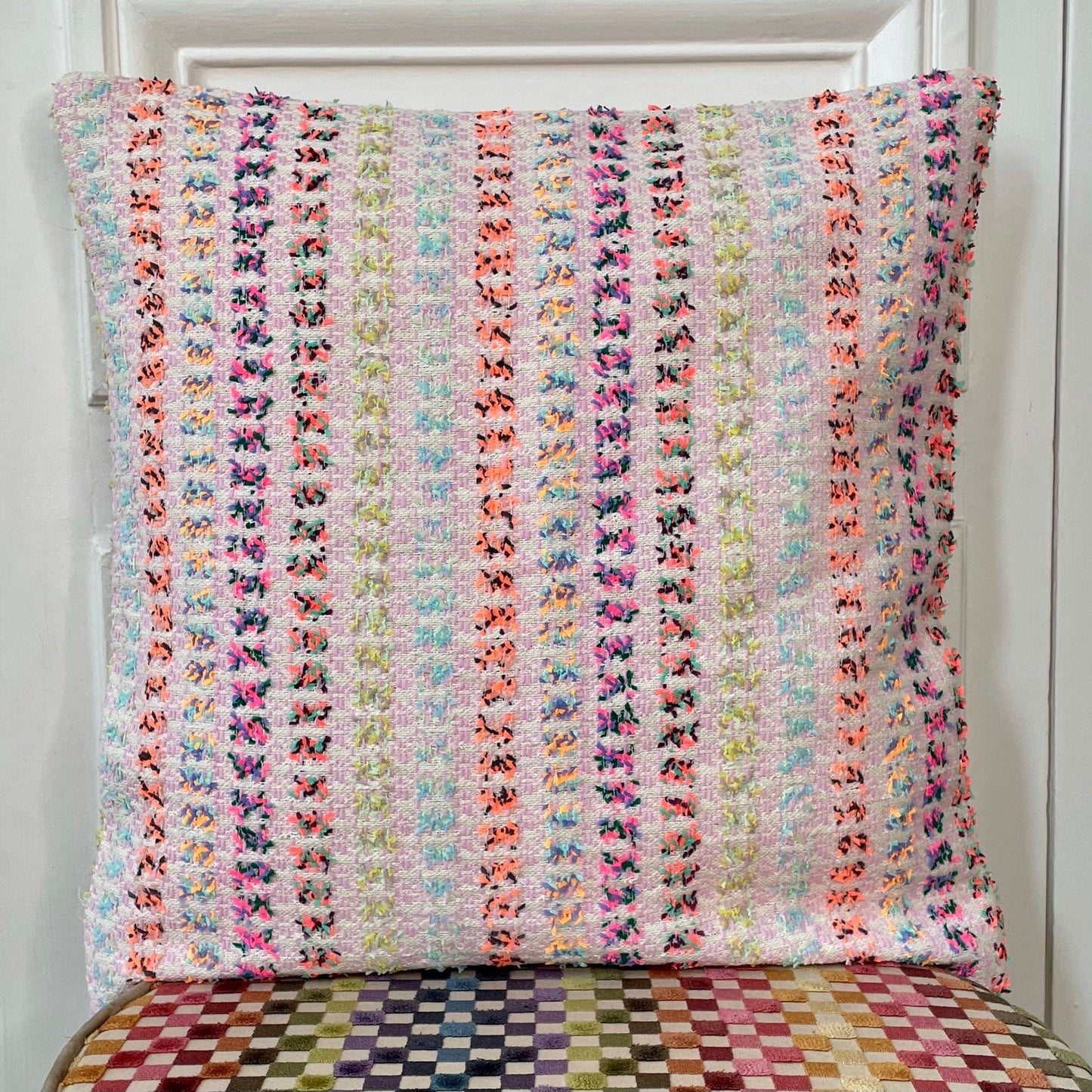 Coussin 50x50 cm en tweed tissé et fabriqué en France