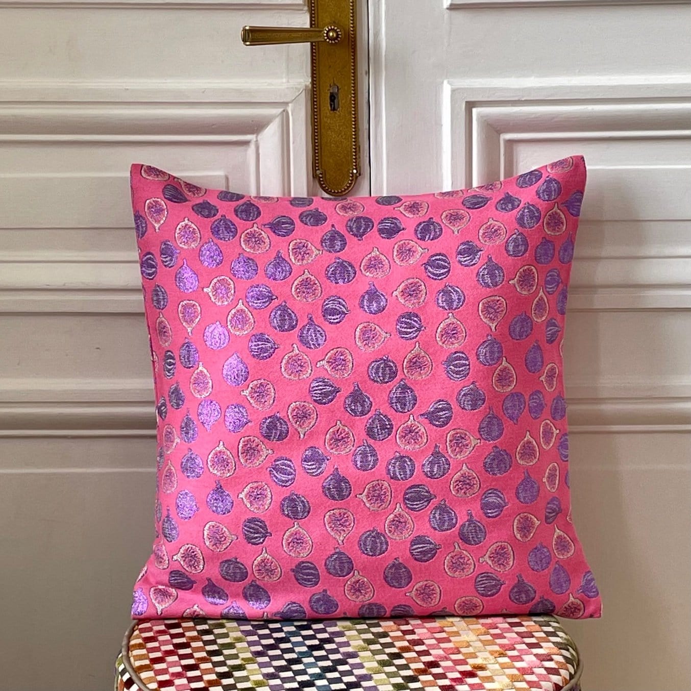 Coussin 50x50cm en tweed tissé et fabriqué en France