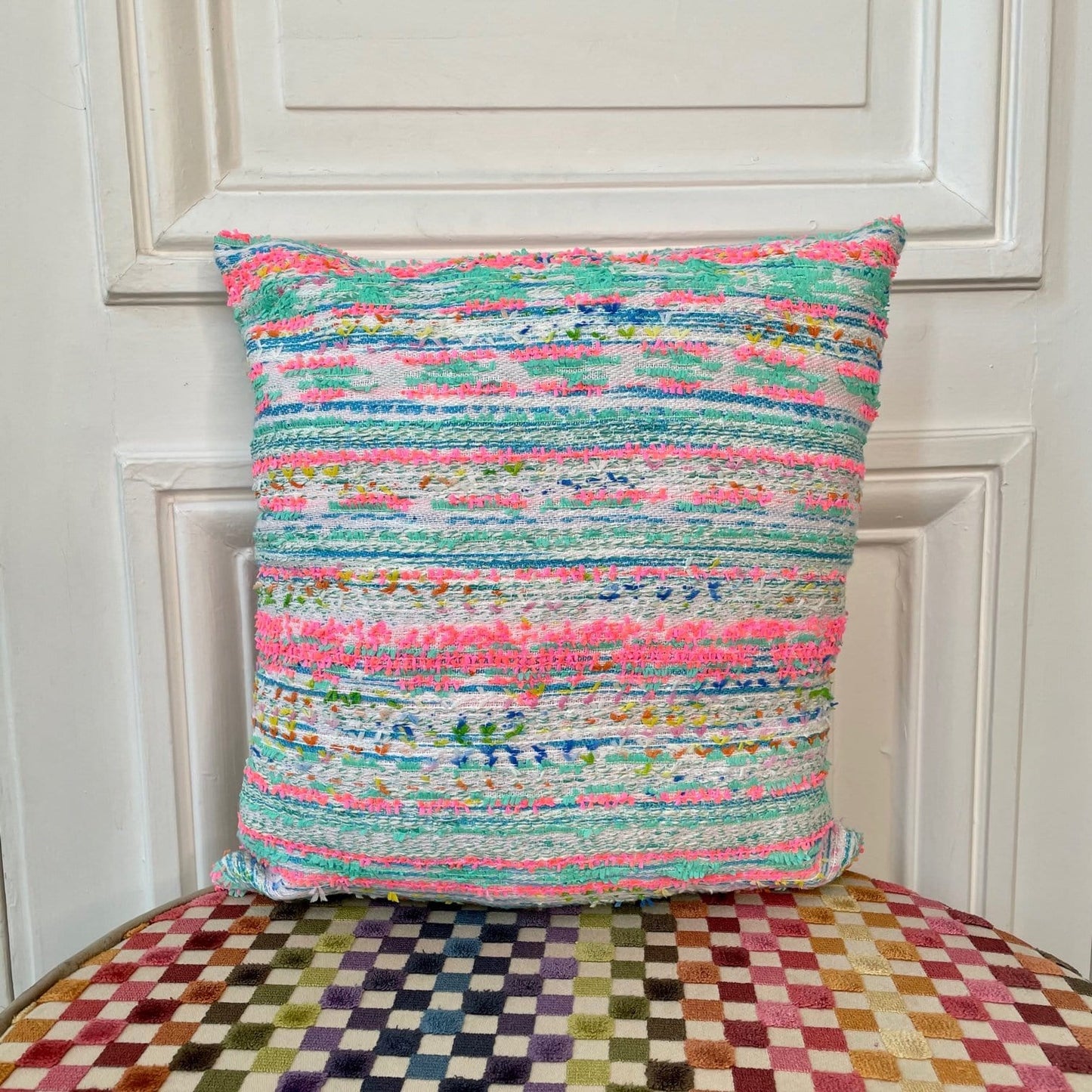 Coussin 35x35cm en tweed tissé et fabriqué en France