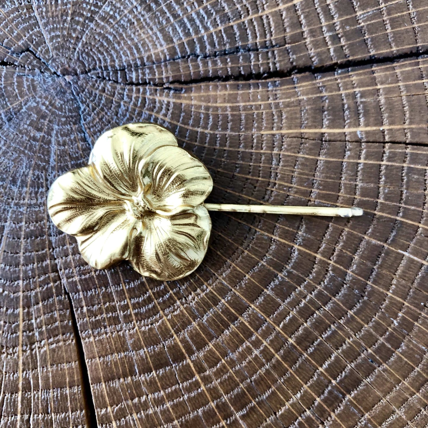 Barrette Pensée dorée Evesome - Golden Thought flower Barrette Evesome