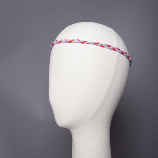 Mini natte headband tricolore Evesome maille mousseuse 100% cachemire - Evesome tricolor headband mini matte 100% cashmere frothy mesh