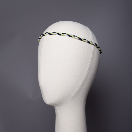 Mini natte headband tricolore Evesome maille mousseuse 100% cachemire - Evesome tricolor headband mini matte 100% cashmere frothy mesh 