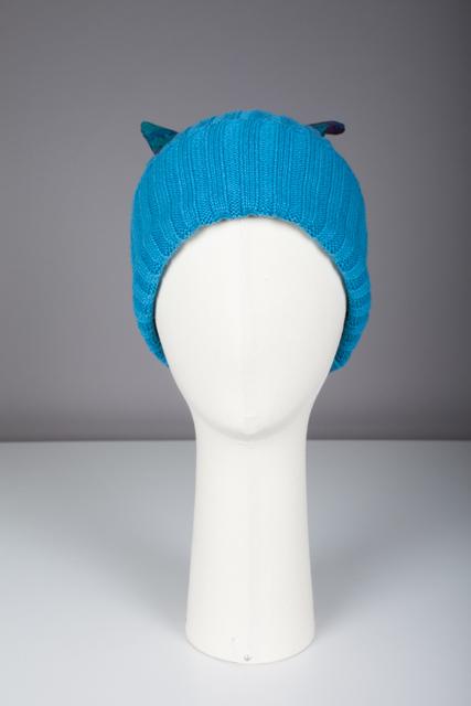 Bonnet marin à côtes Evesome 100% cachemire avec oreilles en tweed - Evesome 100% cashmere ribbed beanie with tweed ears