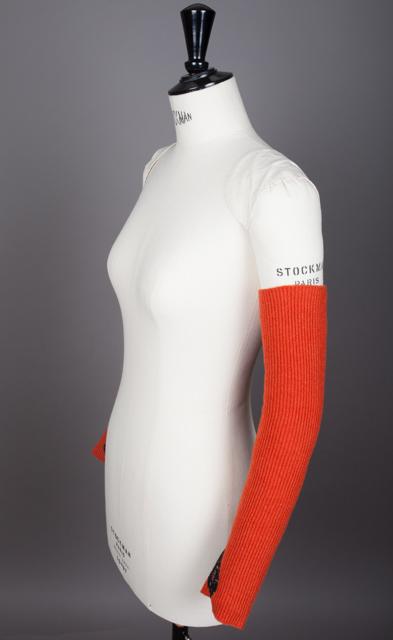 Mitaines à côtes hautes Evesome 100% cachemire avec patchs coeurs en tweed - Evesome 100% cashmere high-waisted mittens with tweed hearts patches