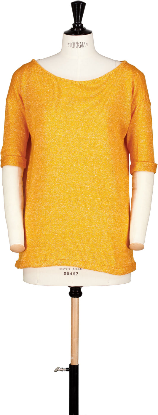 Pull Evesome manches courtes 58% cachemire 42% lin - Evesome short sleeve sweater 58% cashmere 42% linen