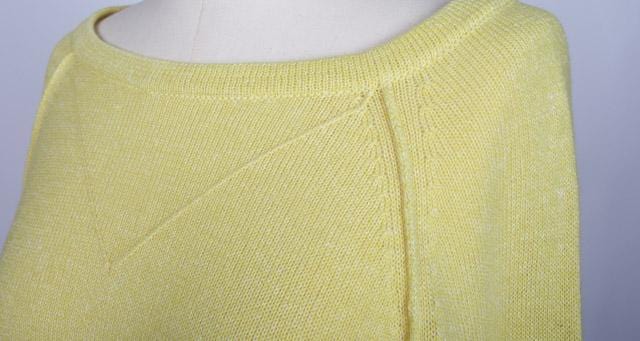 Pull sweatshirt jaune 58% cachemire 42% lin tricoté en France