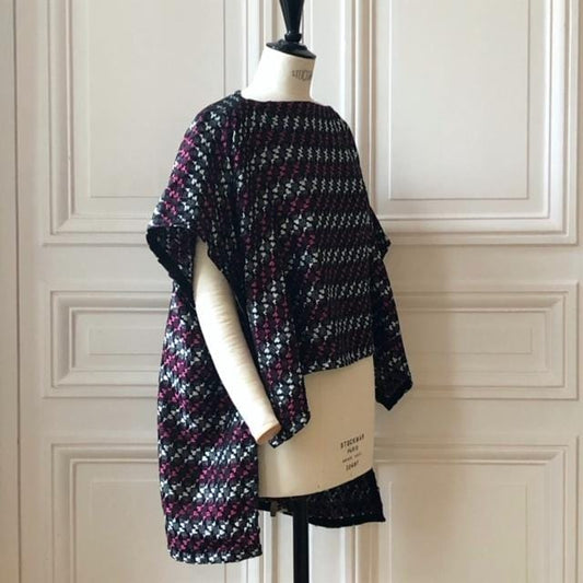 Poncho Evesome en tweed - Evesome tweed poncho