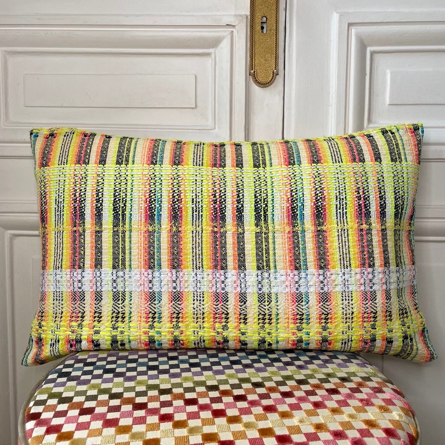 Coussin 65x40 cm en tweed tissé et fabriqué en France