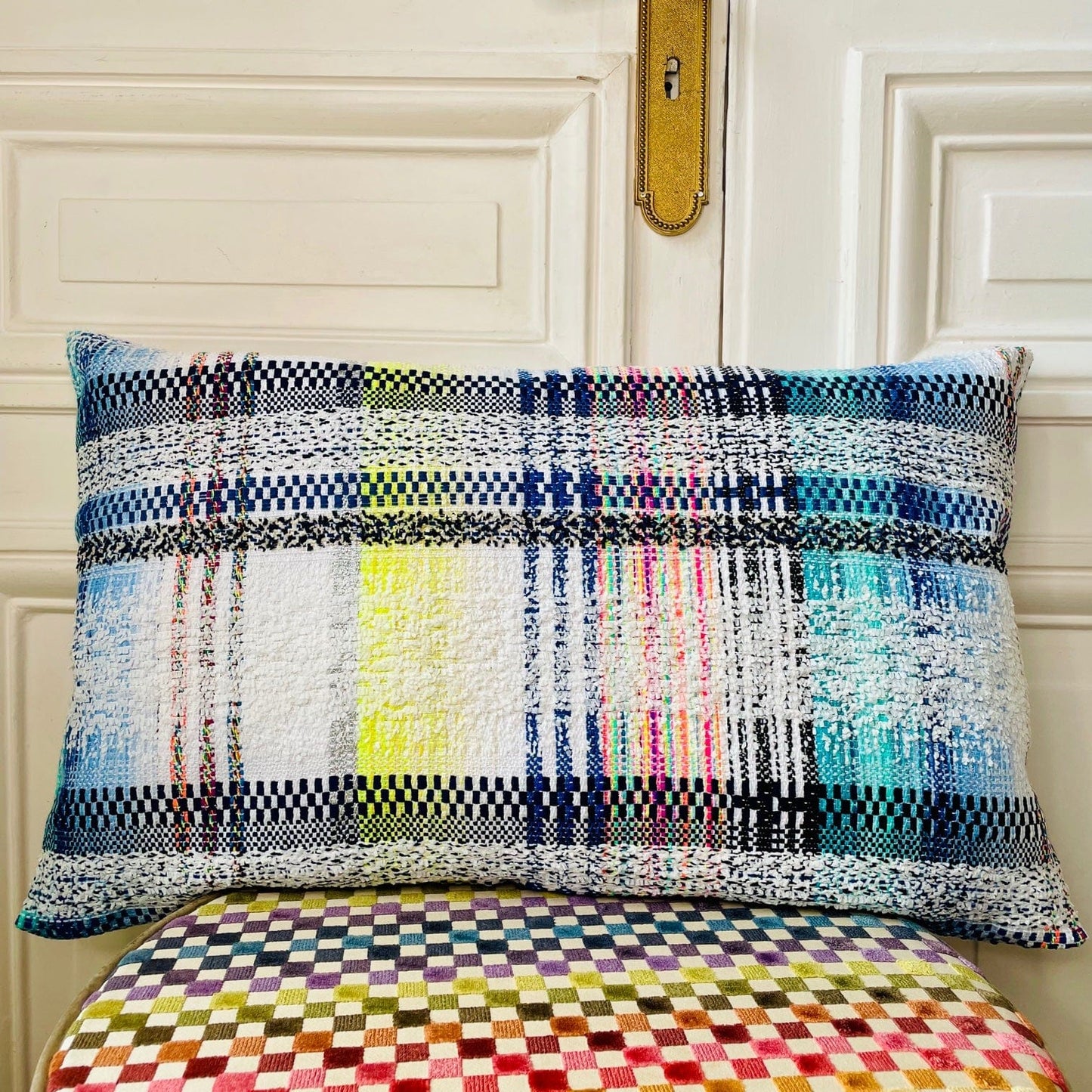 Coussin 65x40 cm en tweed tissé et fabriqué en France