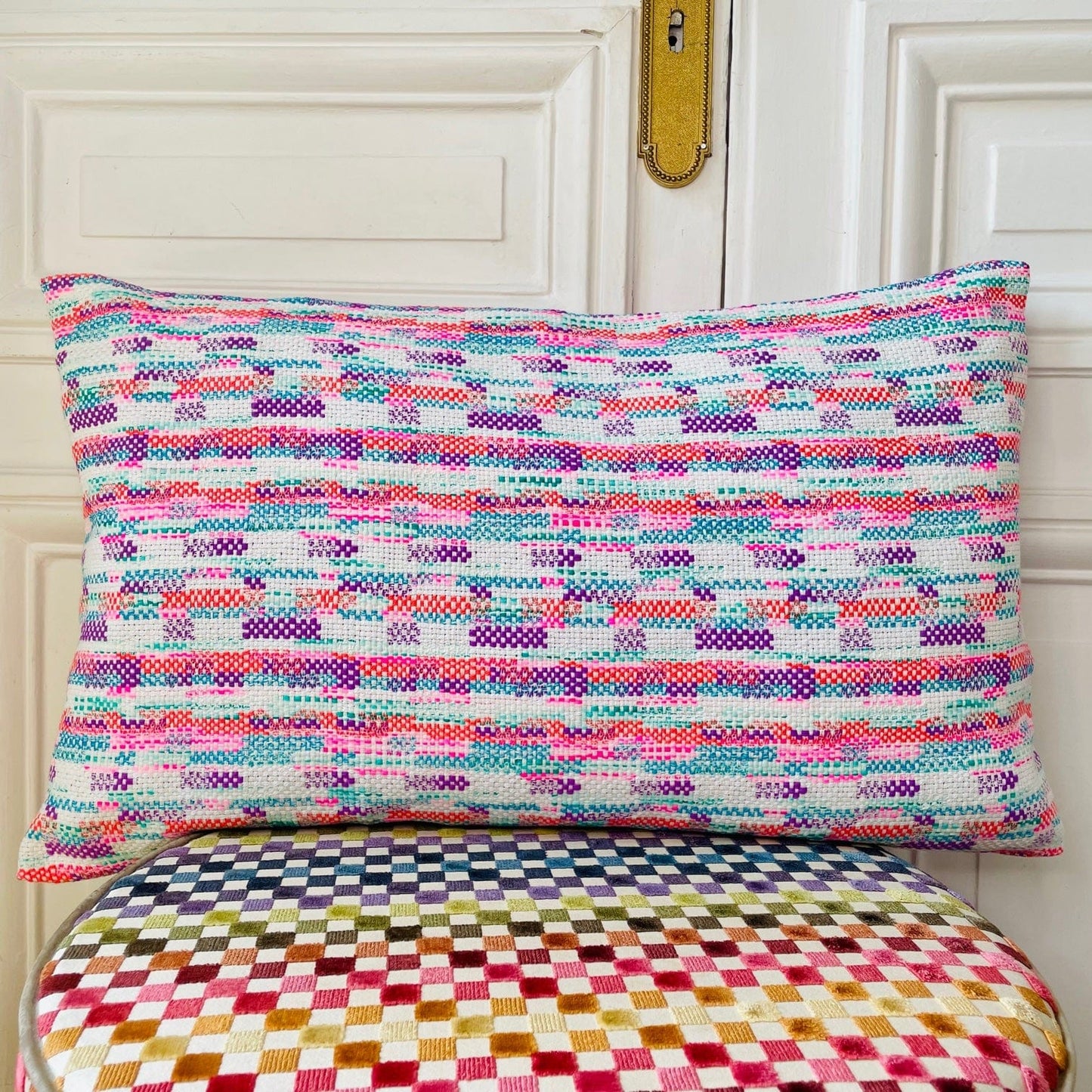 Coussin 65x40 cm en tweed tissé et fabriqué en France