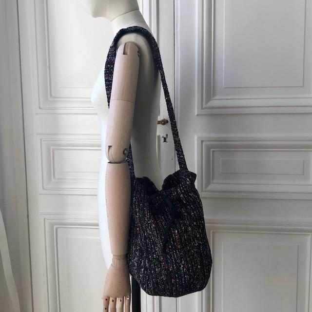 Sac seau Edouard en tweed