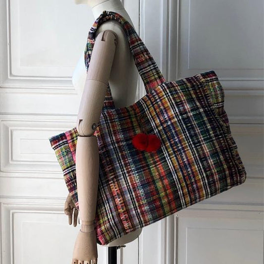 Sac Justine en tweed multicolore tissé et fabriqué en France