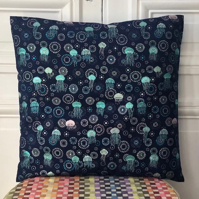 Coussin 50X50 cm en tweed méduses tissé et fabriqué en France