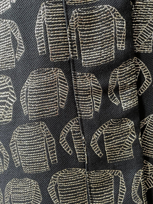 Kimono en tweed imprimé marinières en lurex tissé et fabriqué en France