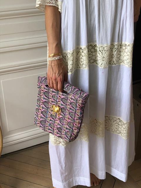 Pochette Agathe Evesome en tweed d'été - Agathe Evesome summer tweed clutch