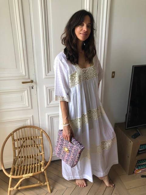 Pochette Agathe Evesome en tweed d'été - Agathe Evesome summer tweed clutch