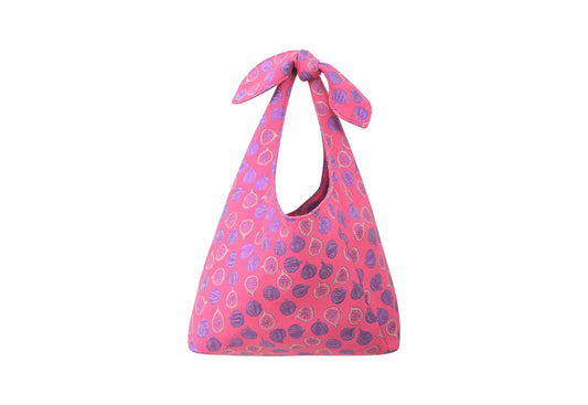 Sac Angèle en tweed figues rose, lilas et argenté tissé et fabriqué en France