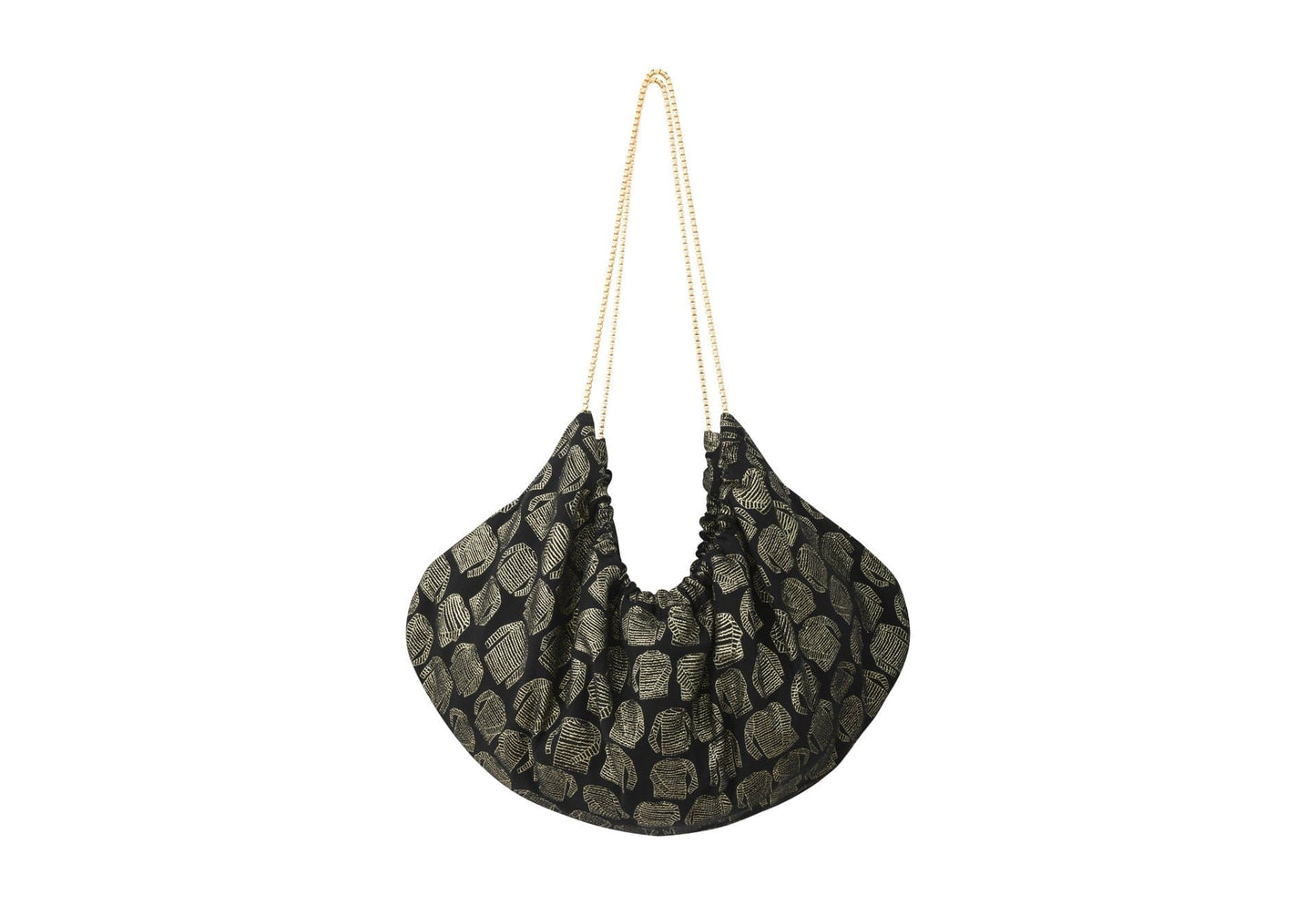 Sac Bénédicte en tweed marinières noir et or tissé et fabriqué en France