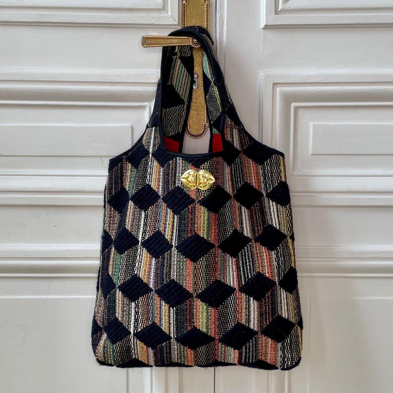 Sac Flora en tweed multicolore tissé et fabriqué en France