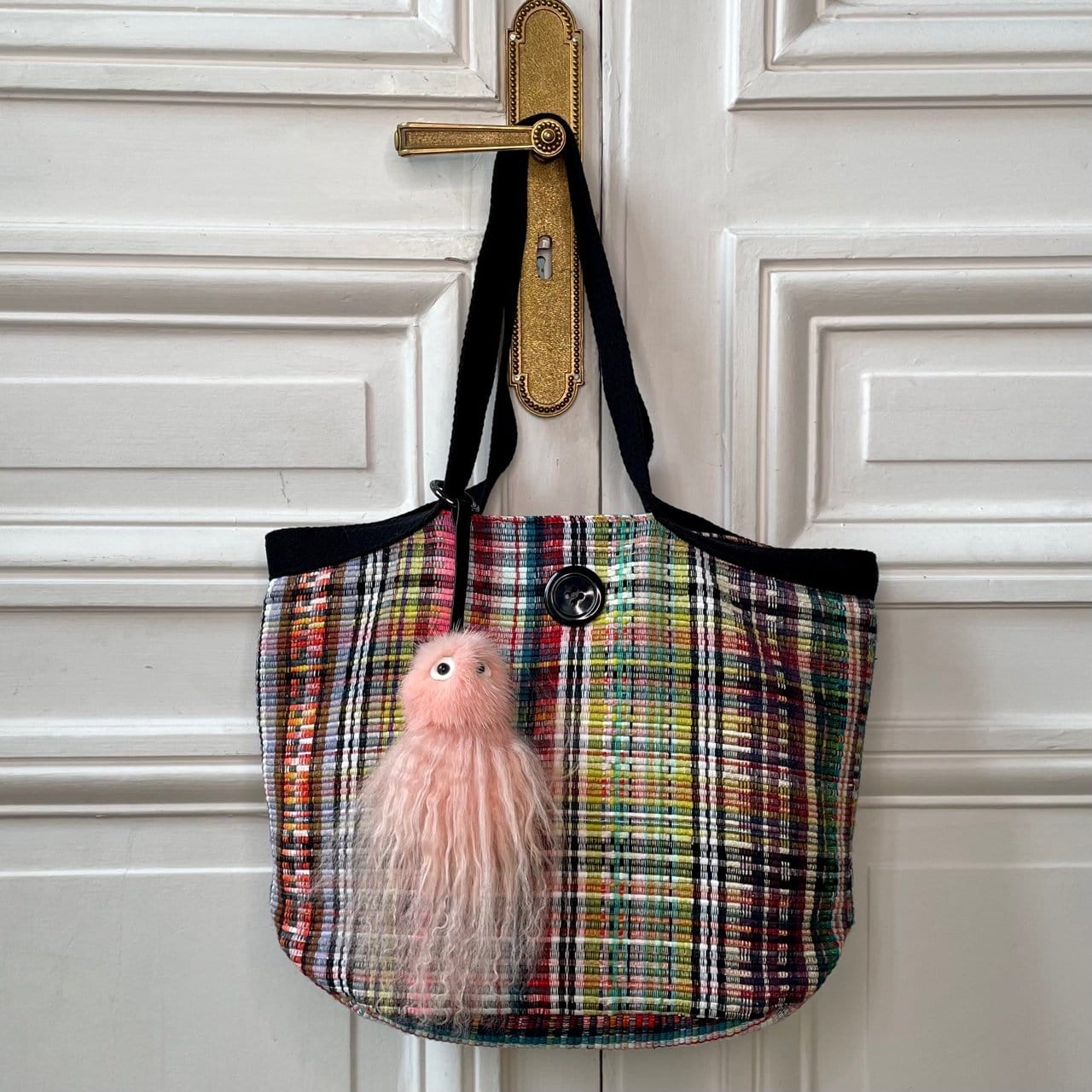 Sac François en tweed multicolore tissé et fabriqué en France