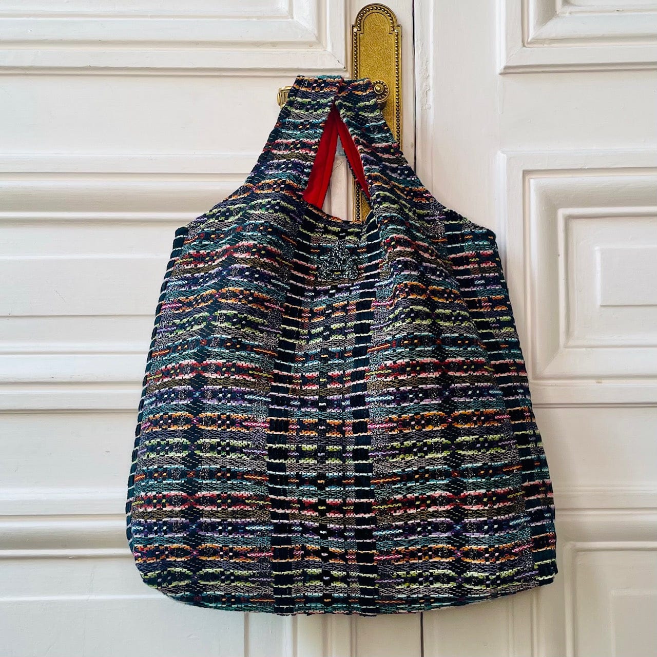 Sac Thomas en tweed noir tissé et fabriqué en France