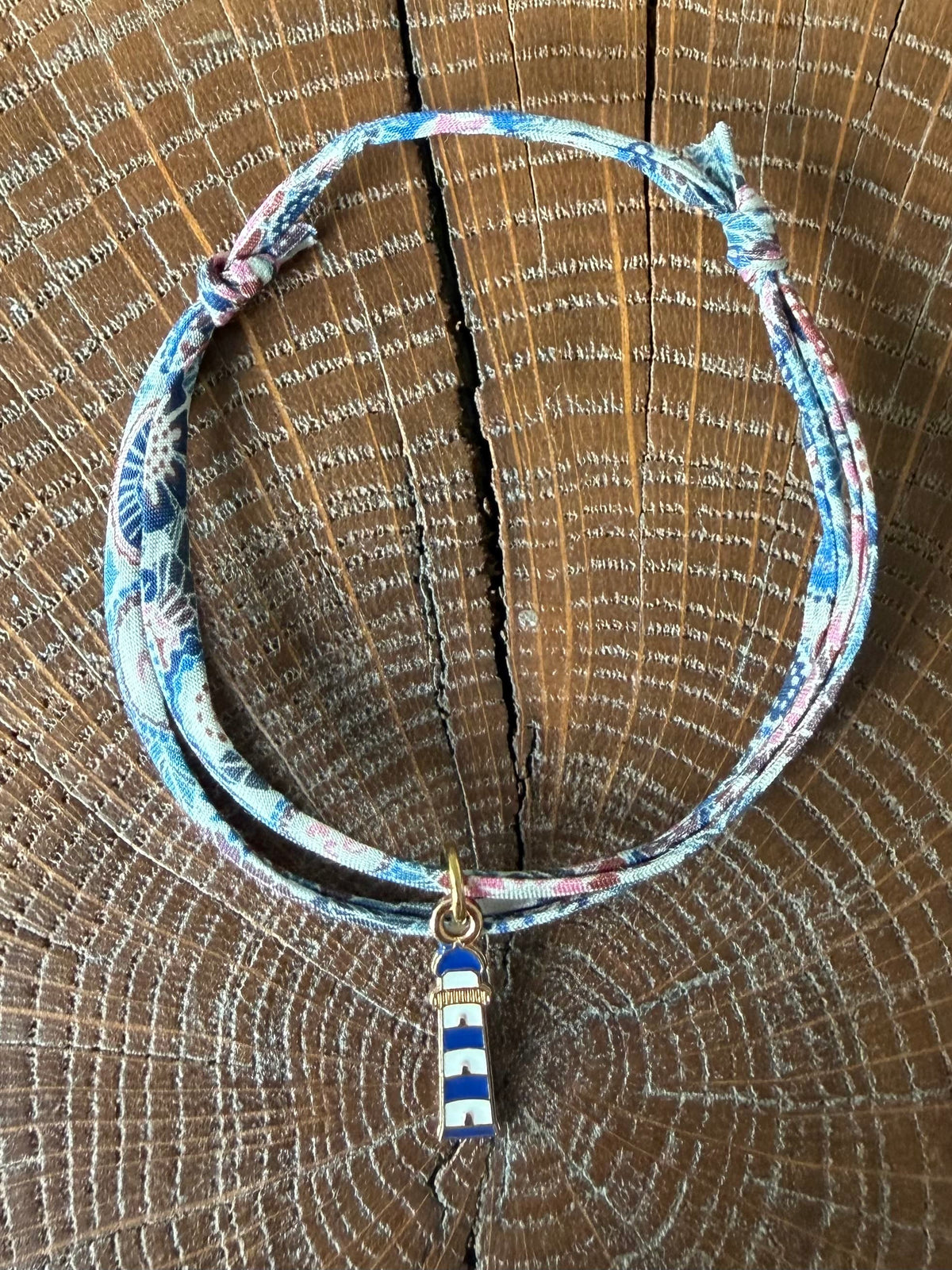 Bracelet Evesome x Le Petit Lien de Paris en Liberty de coton et acier inoxydable doré