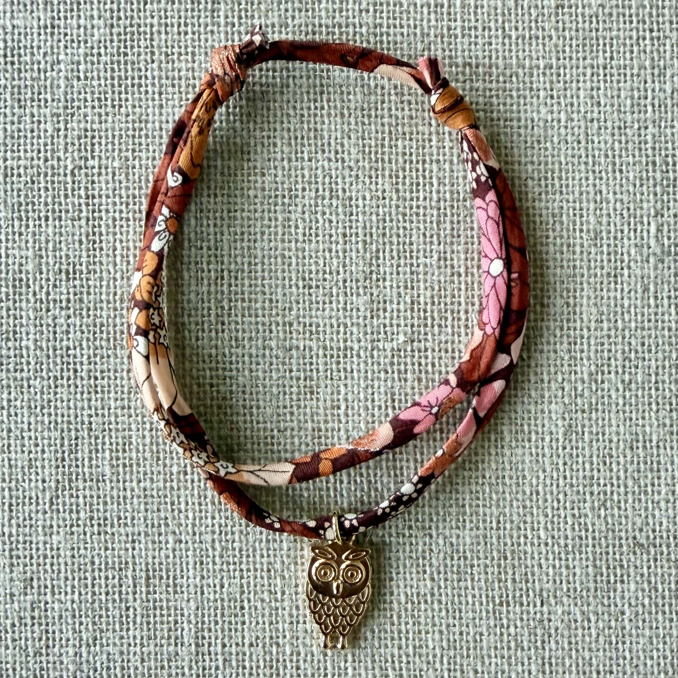 Bracelet Evesome x Le Petit Lien de Paris en Liberty de coton et acier inoxydable doré
