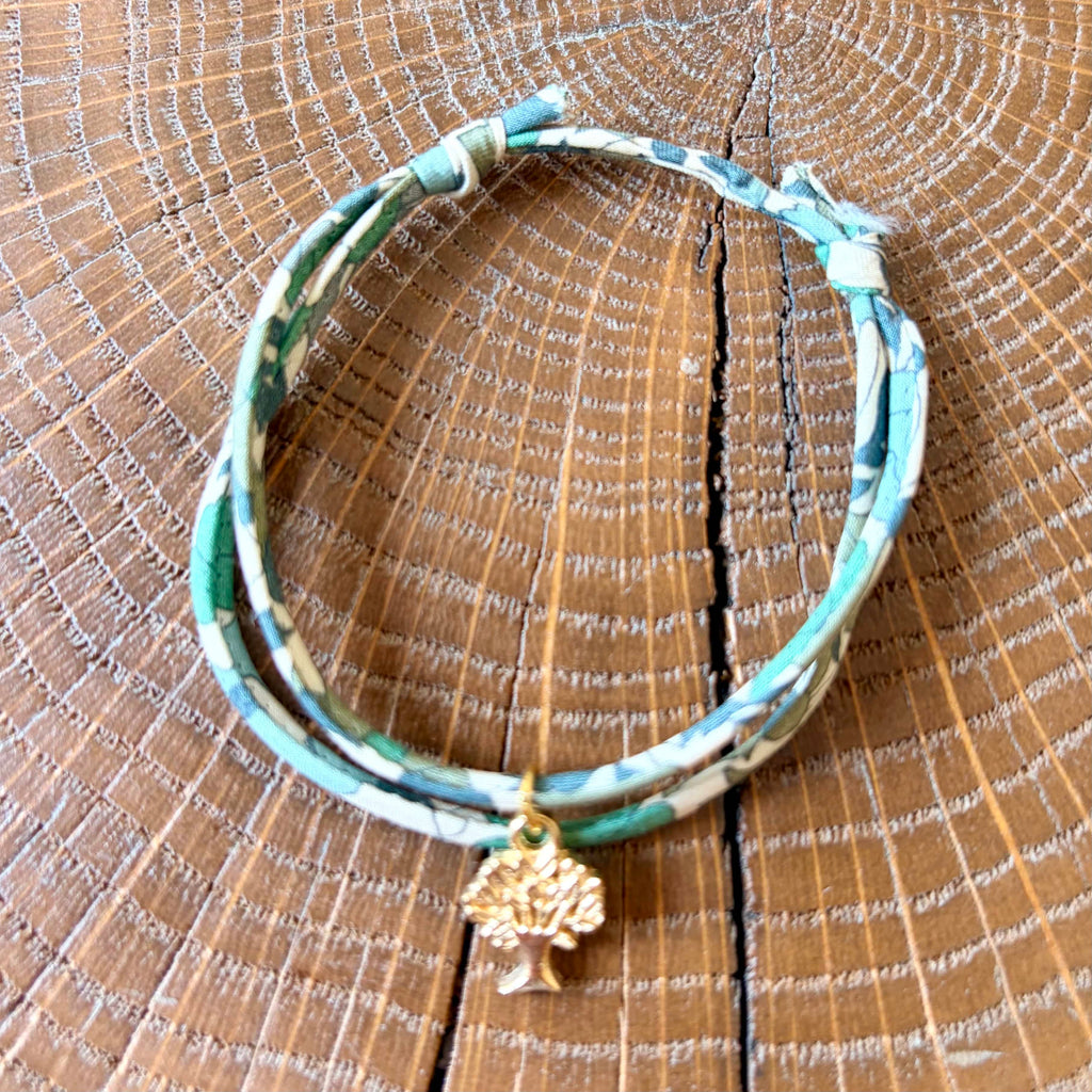 Bracelet Evesome x Le Petit Lien de Paris en Liberty de coton et acier inoxydable doré