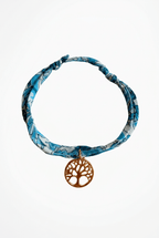 Bracelet Evesome x Le Petit Lien de Paris en Liberty de coton et acier inoxydable doré