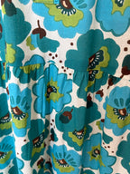Robe longue à manches longues et volants verte