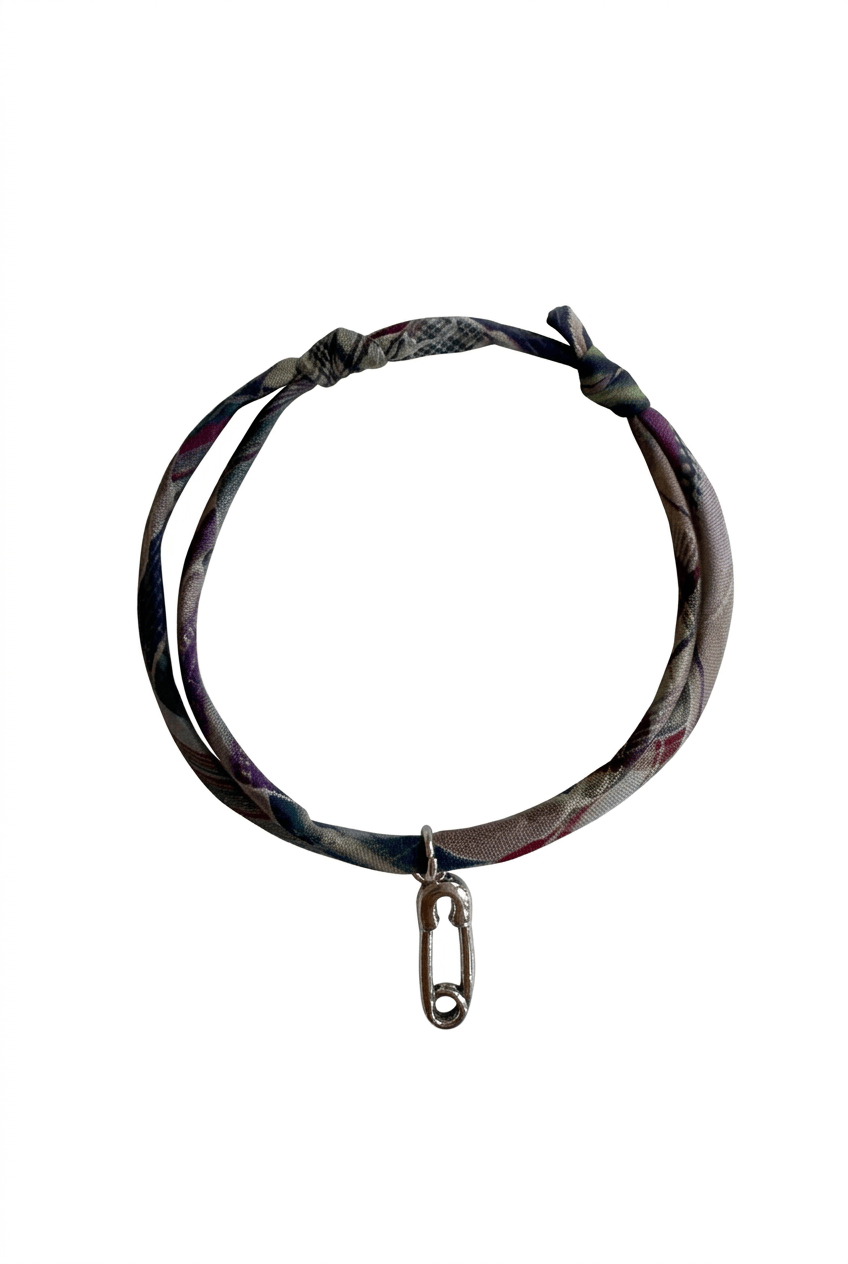 Bracelet Evesome x Le Petit Lien de Paris en Liberty de coton et acier inoxydable argenté