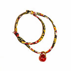 Bracelet en Liberty de coton, Cornaline et acier inoxydable