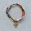 Bracelet Evesome x Le Petit Lien de Paris en Liberty de coton et acier inoxydable doré