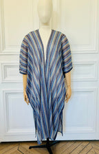 Manteau zig zag d’été bleu et gris