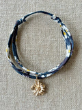 Bracelet Evesome x Le Petit Lien de Paris en Liberty de coton et acier inoxydable doré
