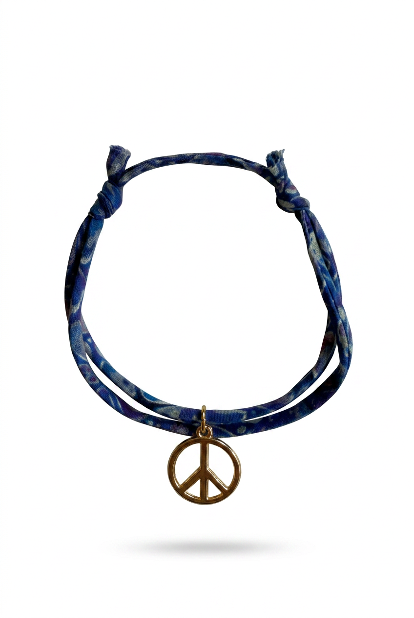 Bracelet Evesome x Le Petit Lien de Paris en Liberty de coton et acier inoxydable doré