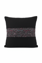 Coussin 100% laine avec bandeau en tweed fabriqué en France